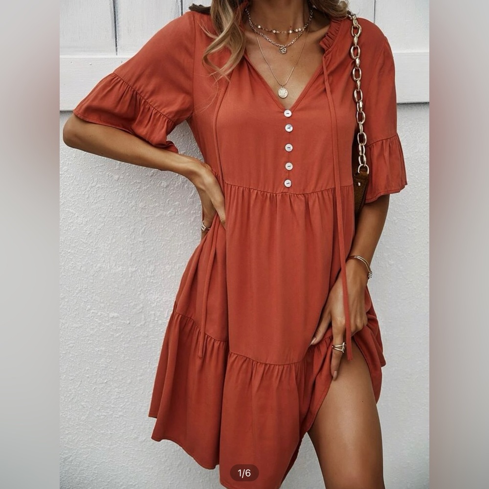 burnt orange summer/fall dress